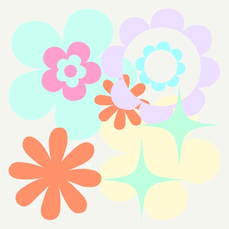 Blüten-Pop Retro Muster