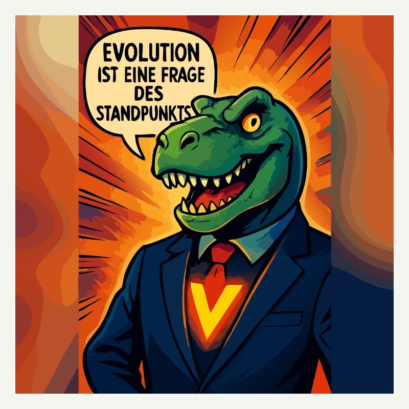 Dino im Anzug – Evolution ist Ansichtssache