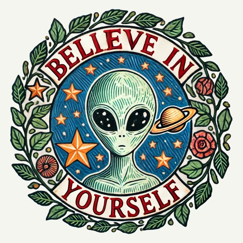 Glaube an dich selbst Alien Space Circle