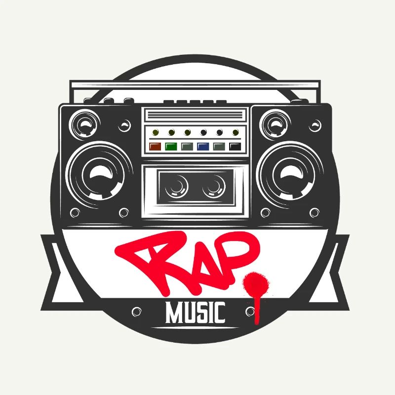 Jukebox Rap Logo Ghetto Blaster Graffiti