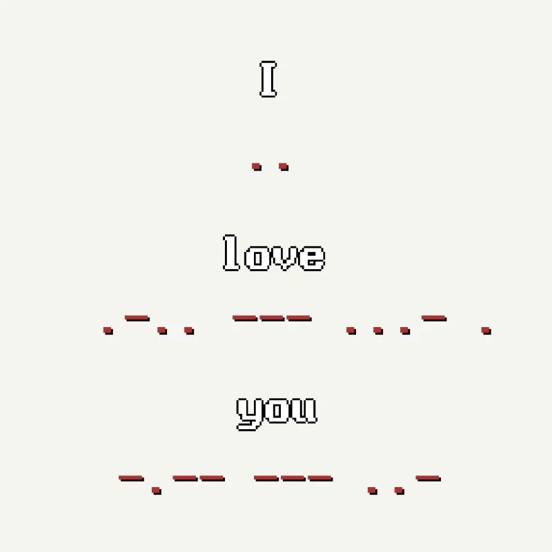 Code Morse rétro pixel art Je t’aime