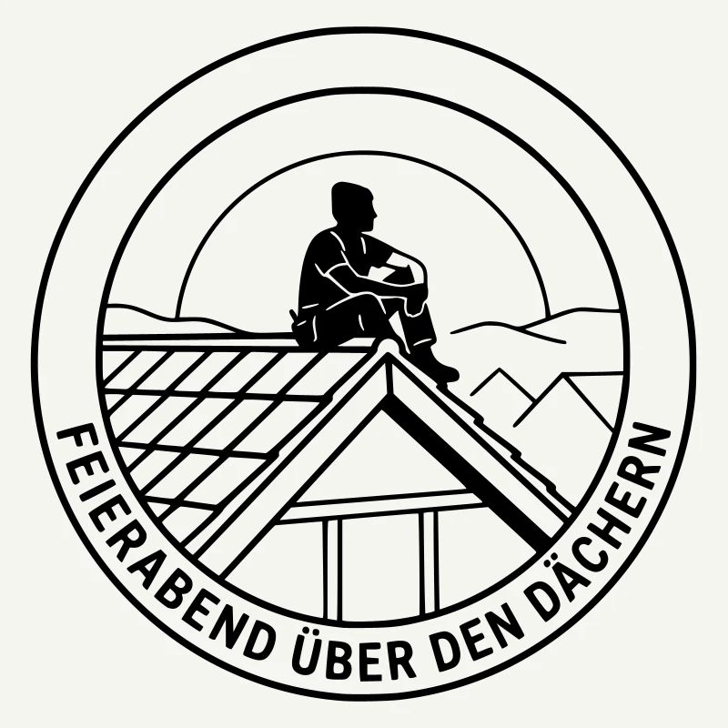 Dachdecker Feierabend über den Dächern