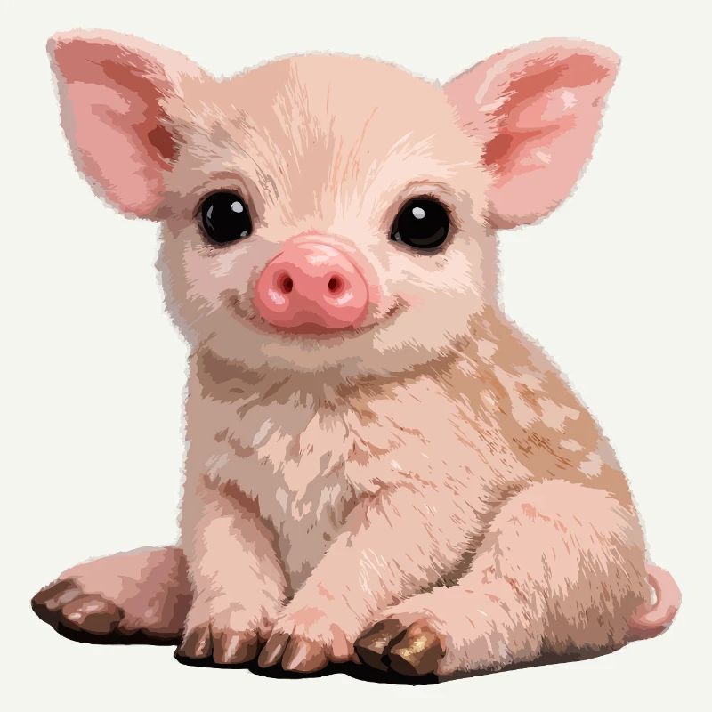 Piglet Cuddle Illustration