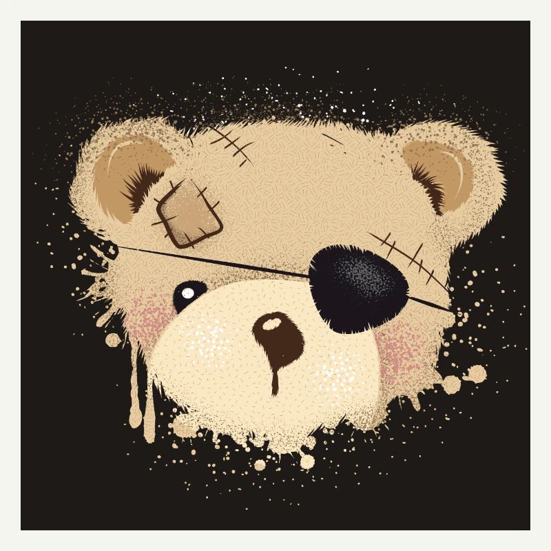 cute pirate teddy graffiti with eye patch