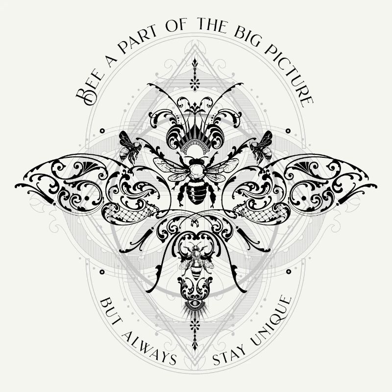 Bee psychedelic geometry pattern cool saying