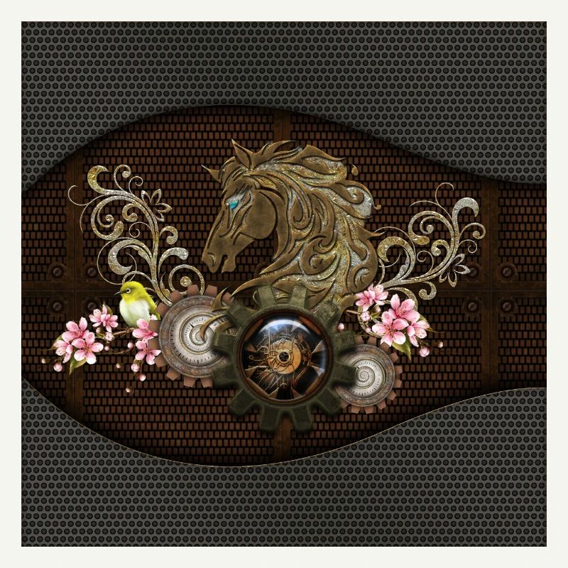 Dieses einzigartige Steampunk-Pferd mit Blumen