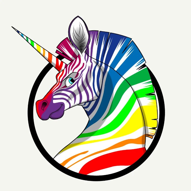 Regenbogen Einhorn Zebra