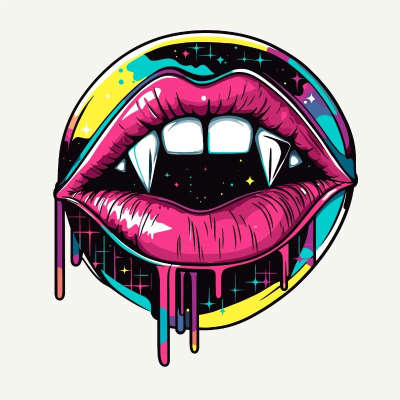 Vampire Lips Halloween 90s Vaporwave