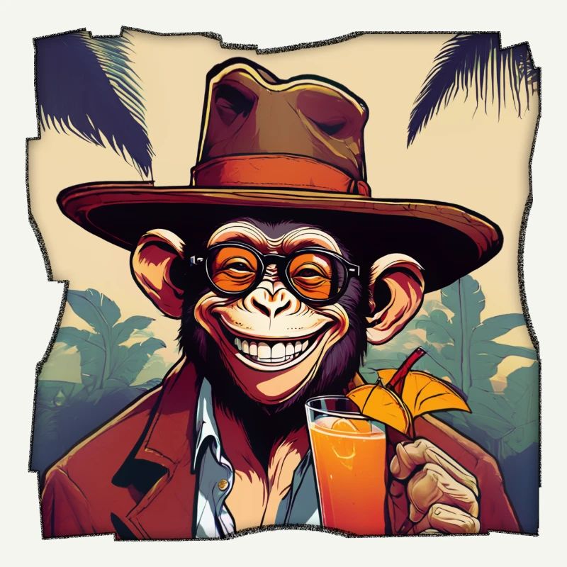 Monkey with cocktail!