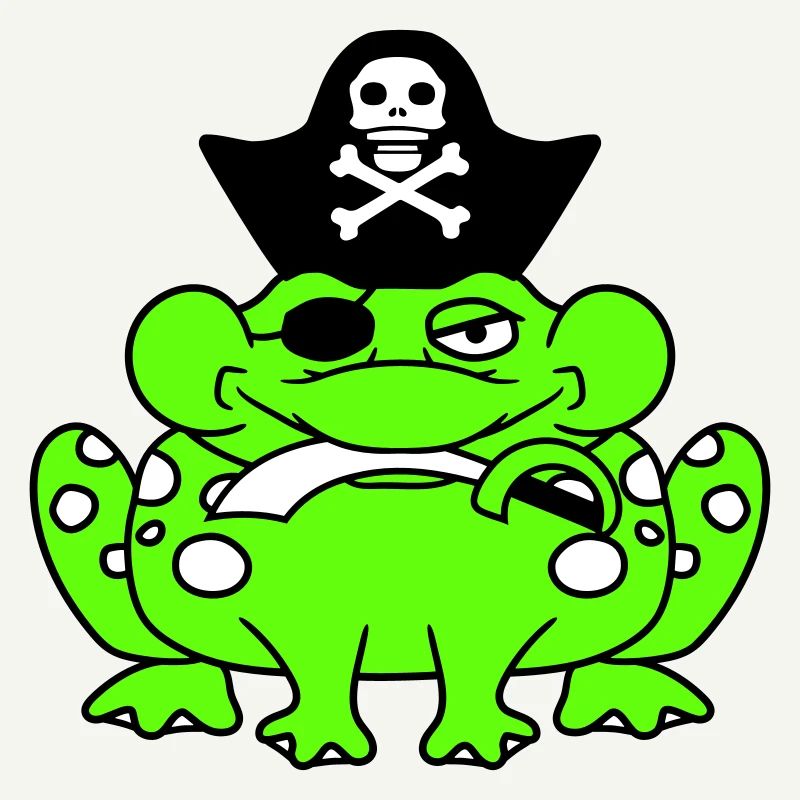 Frog Captain Cap Toad Funny Comic Cartoon