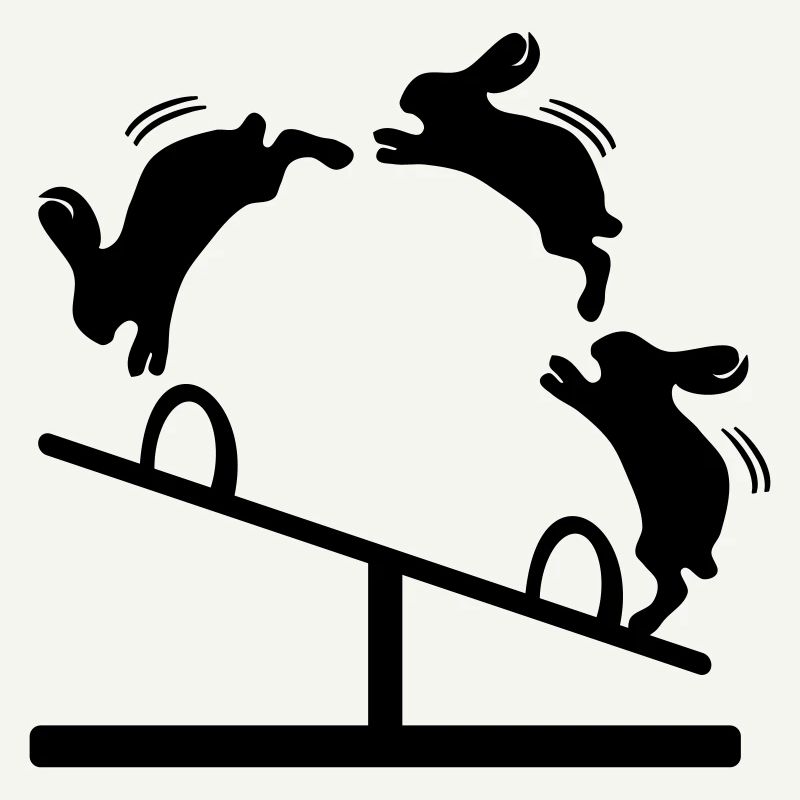 EASTER BUNNIES JUMPING BUNNY SWING