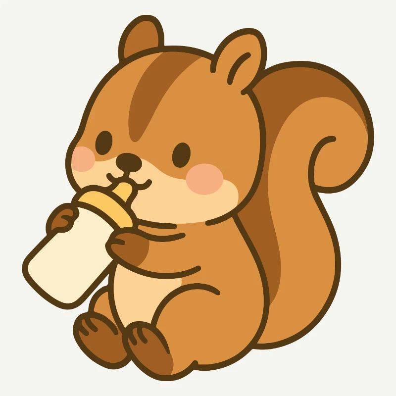 Flask Fluffy Squirrel