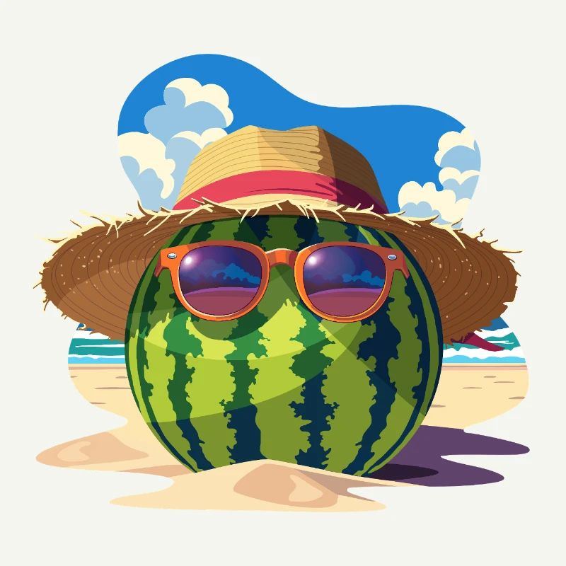Pastèque été cool douceur sur la plage