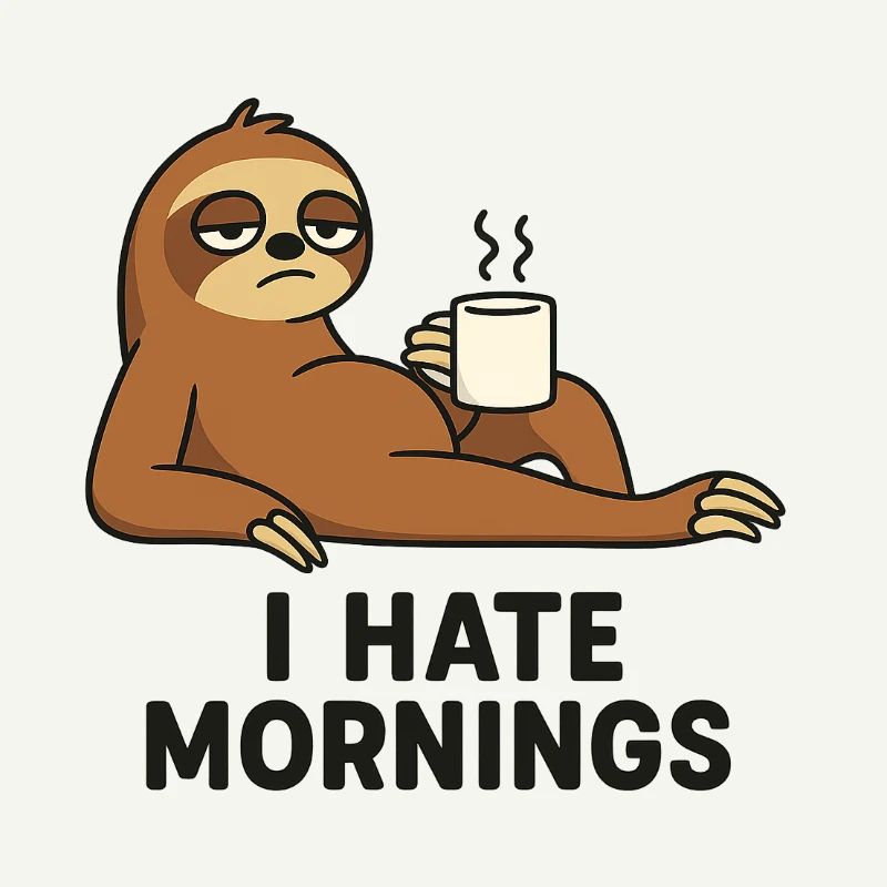 Sloth with coffee cup