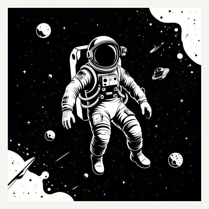 Astronaute de l’espace dans le ciel lunaire