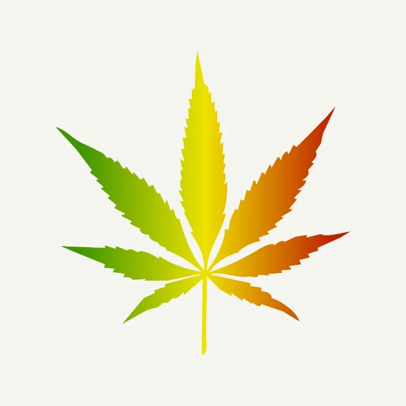 Rasta Gradient Cannabis Leaf