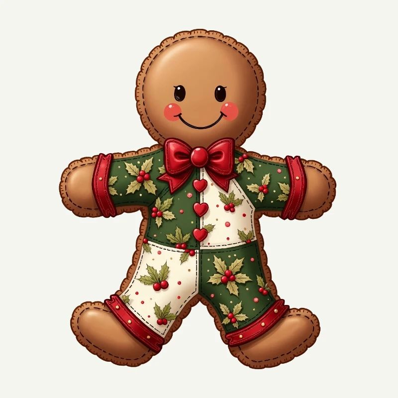 Gingerbread Christmas Motif Patchwork