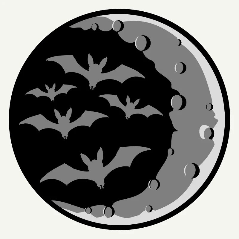 Lots of bats silhouette cool crescent moon night