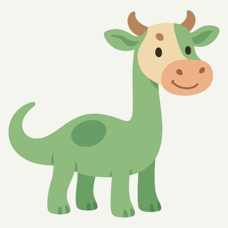 Dinosaure avec tête de vachette