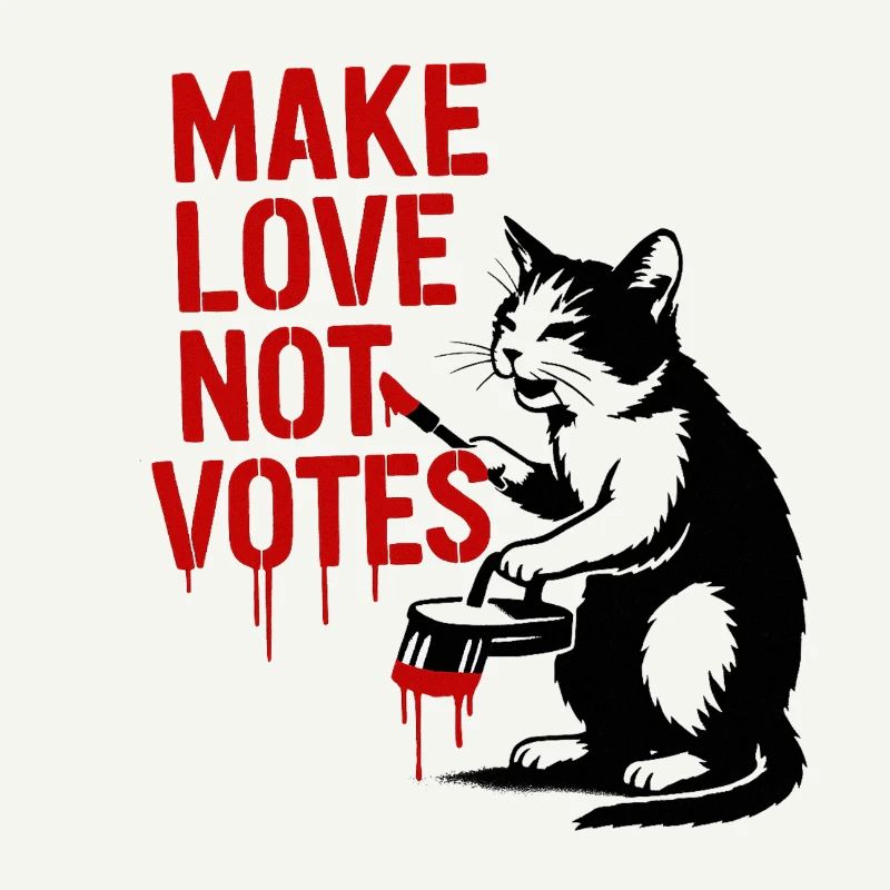 Make Love Not Votes Cat