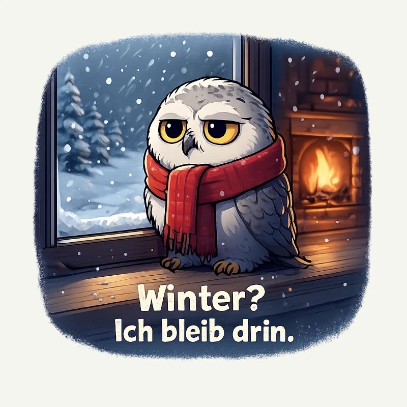 Winter Eule: Ich bleib drin