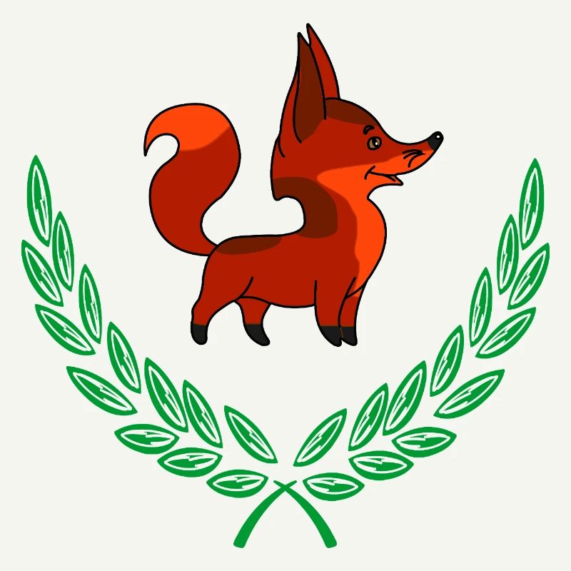 Fuchs im Lorbeerkranz