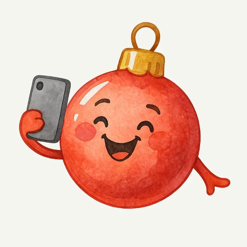 Fröhliche Weihnachtskugel Selfie