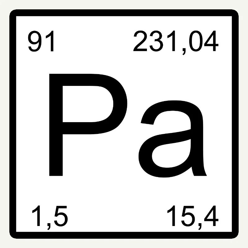 Typographie des éléments Protactinium Pa