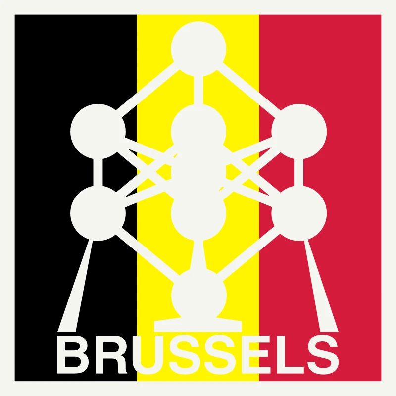 Brussels Atomium – Icône du Carré du Drapeau belge