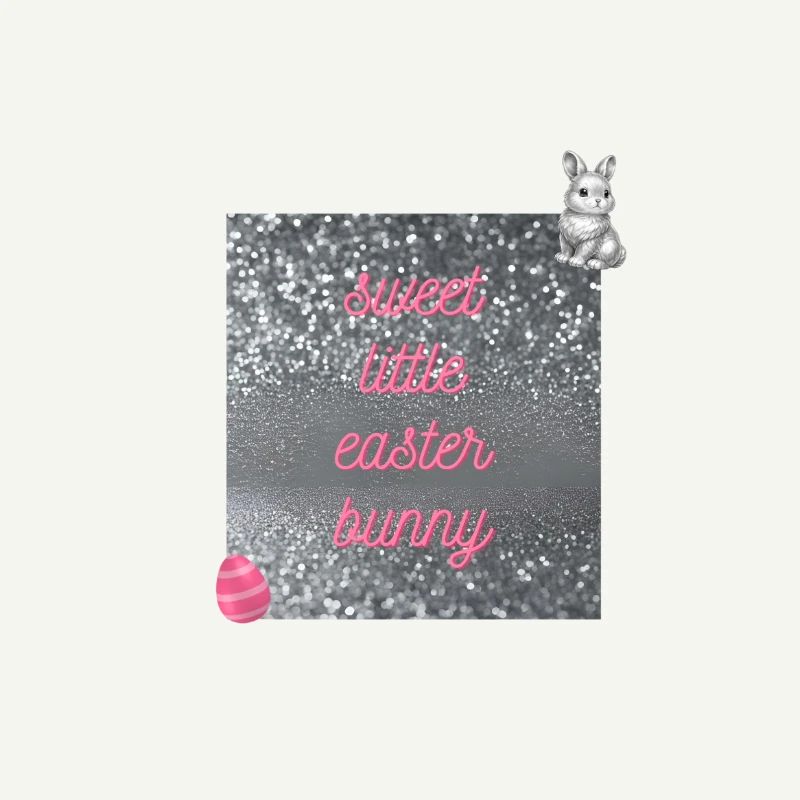 Cute Easter bunny in glitter design
