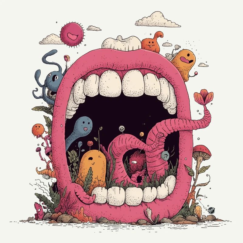 Monde de la Bouche Rose avec des Créatures