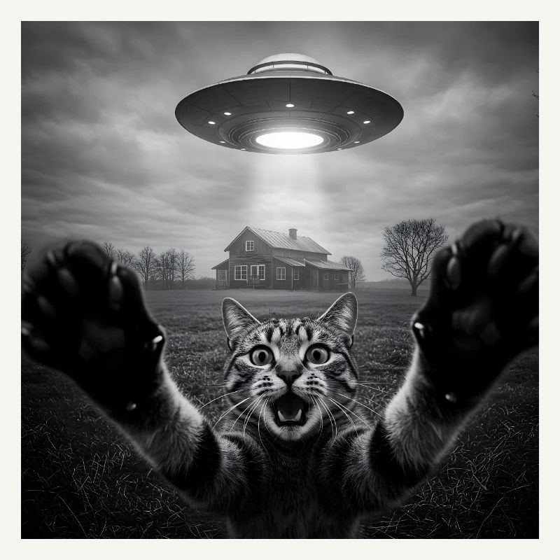 Design drôle d’extraterrestre d’un chat spatial OVNI
