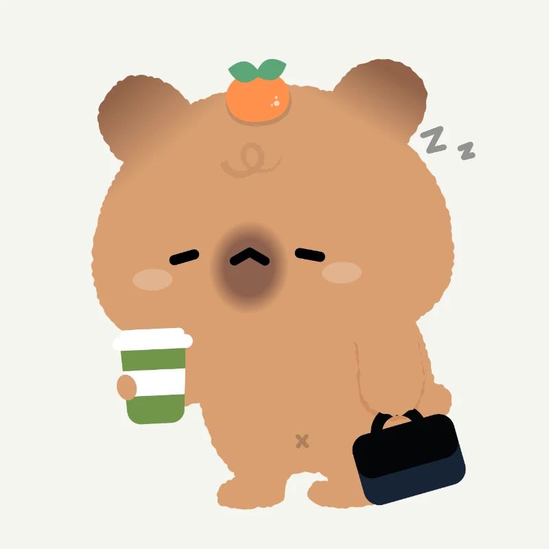 Müde Capybara mit Kaffee
