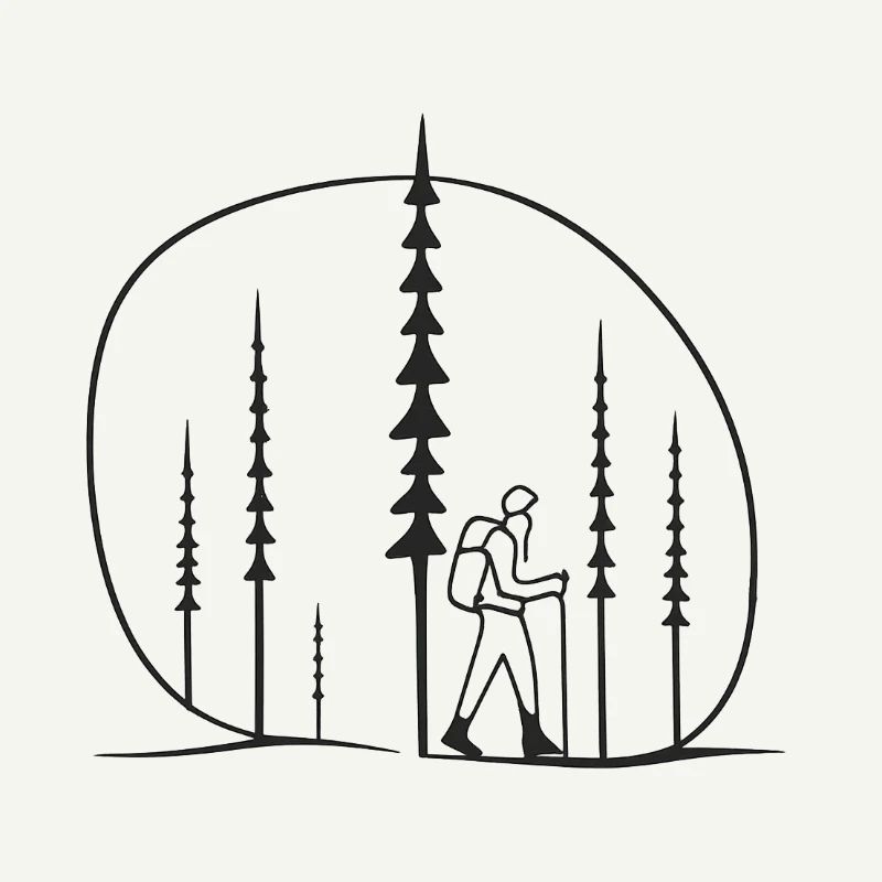 Waldwanderer Silhouette geschenkidee freunde 