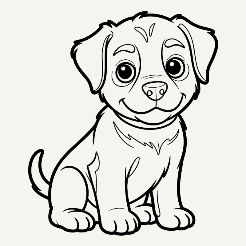 Illustration de plan de petit chiot
