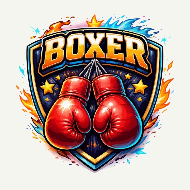 Logo de boxe combative avec gants