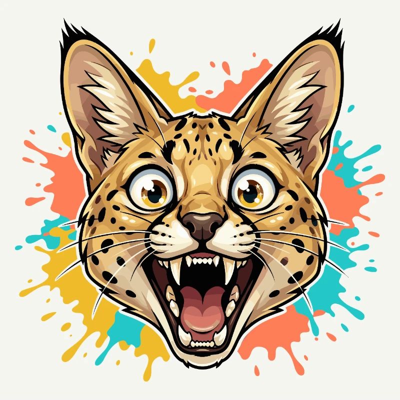 Jaguar head with paint splash