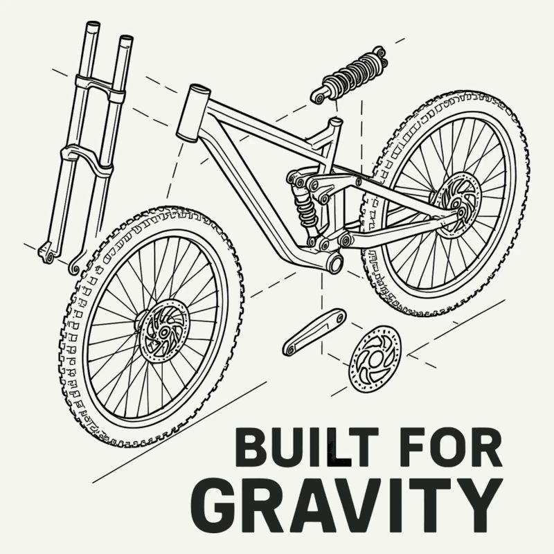 Built for Gravity: DH-Bike Exploded Drawing