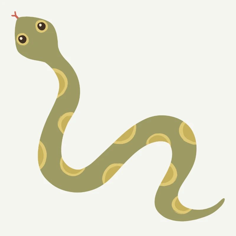 Olive Patterned Snake Illustration