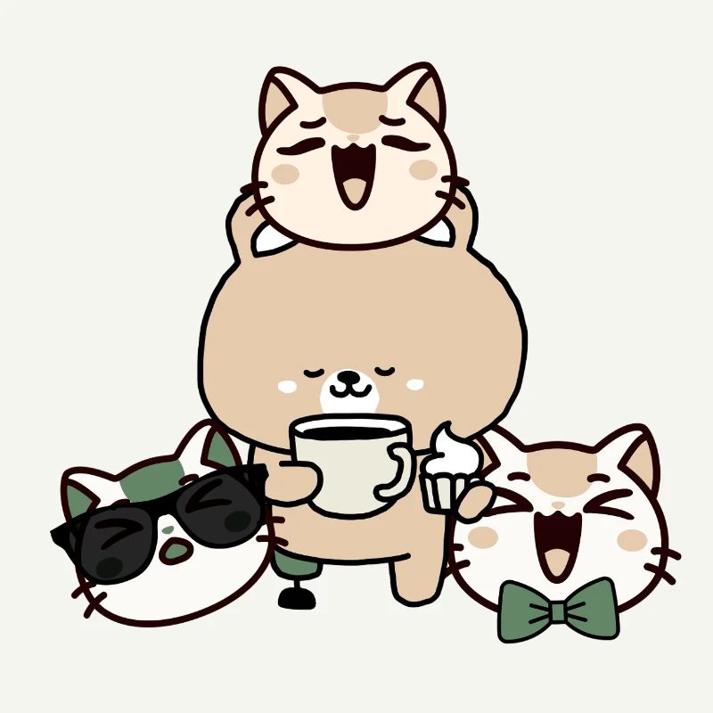Ours mignon avec prothèse de jambe, café et cupcake