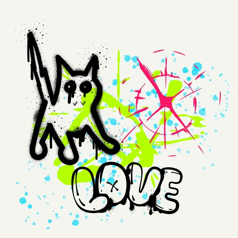 Neon Graffiti Splatter Pattern