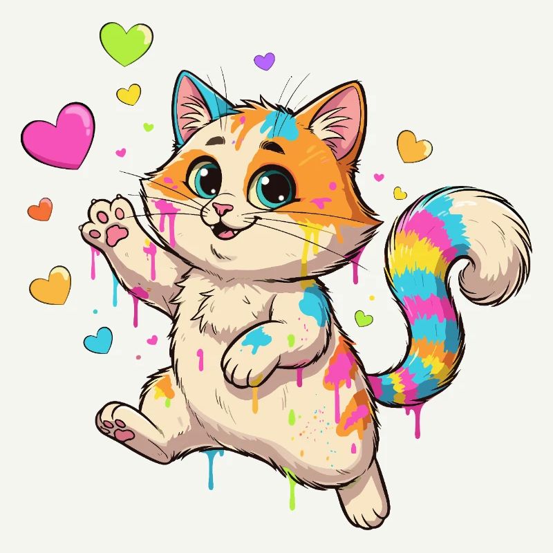 Éclaboussures colorées de Chat