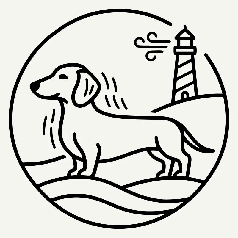 Teckel au lac