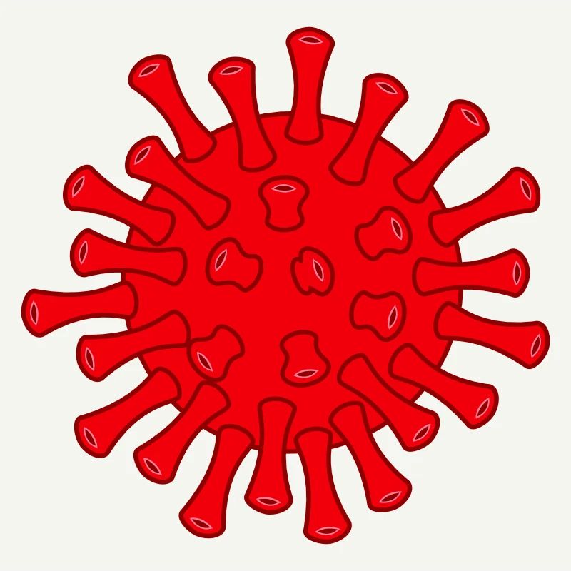 Illustration de la molécule rouge Covid
