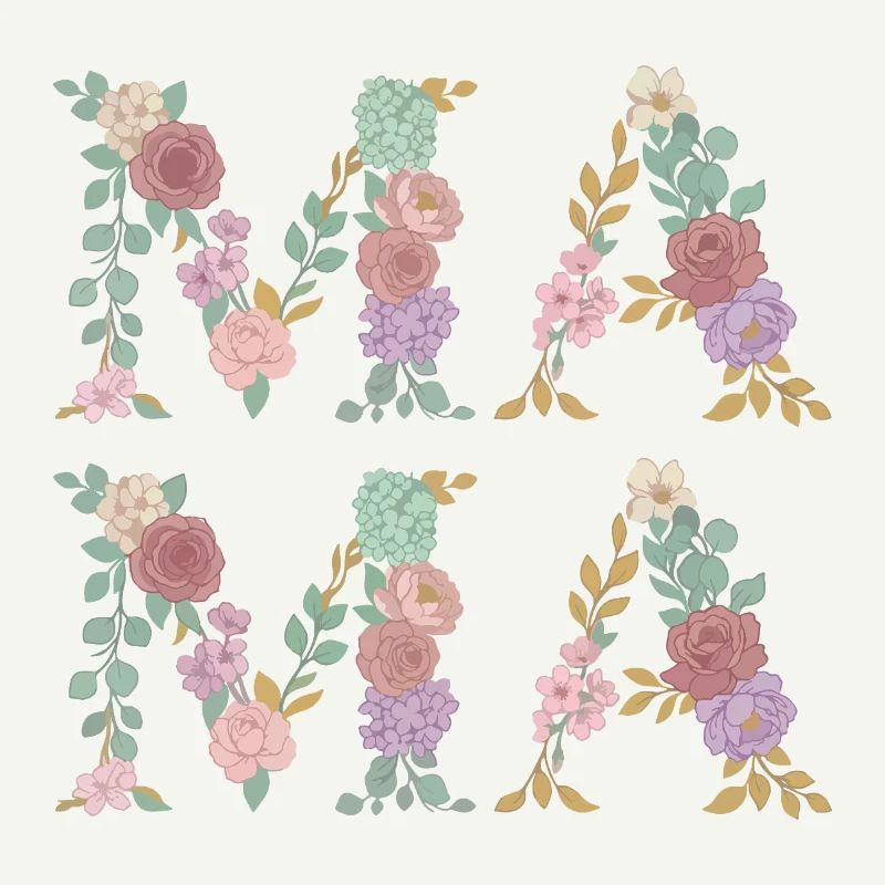 Mama Blumen Floral Schrift Beste Mutter Muttertag