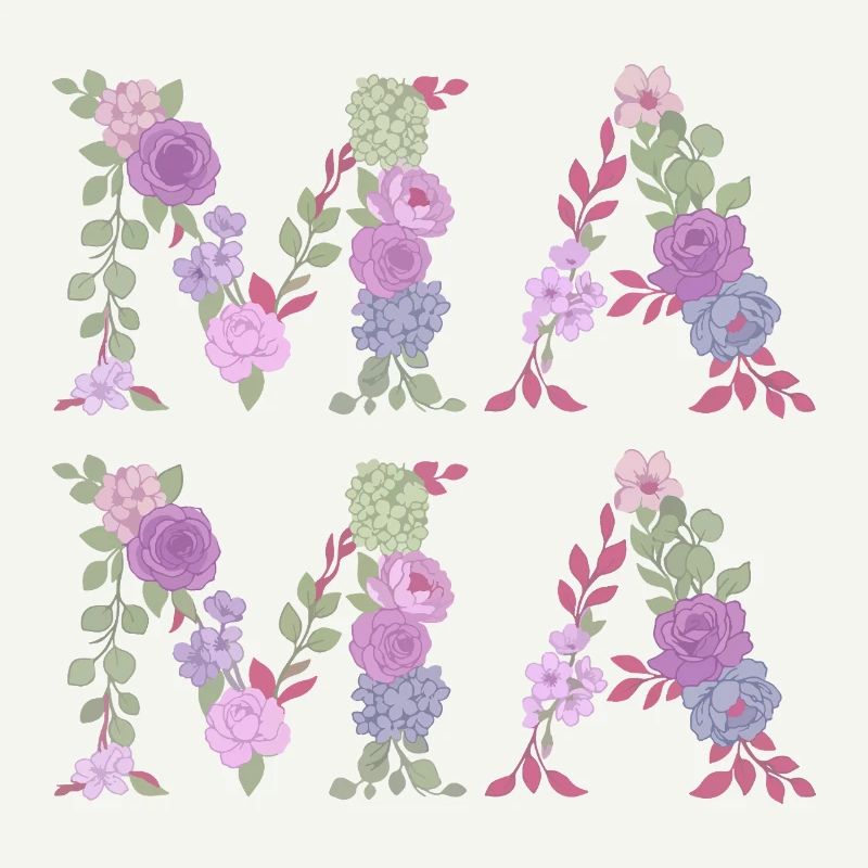 Mama Blumen Floral Schrift Beste Mutter Muttertag