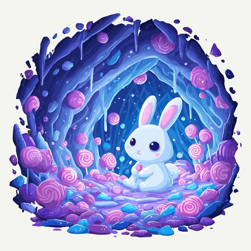 Le Lapin au clair de lune dans la Forêt de Roses