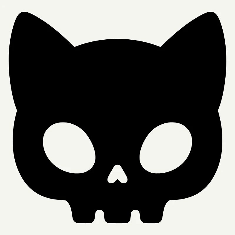 Silhouette de crâne de chat | Masque gothique mignon