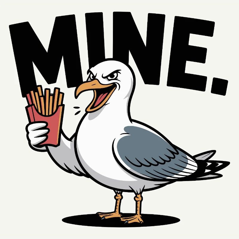 Grumpy Seagull mit Pommes