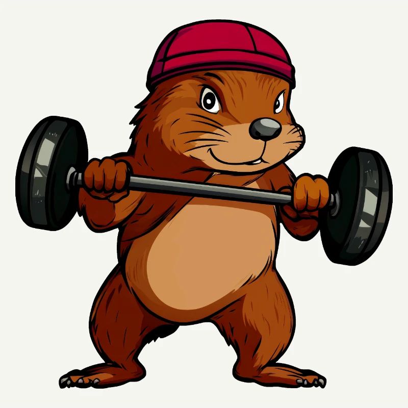 Kraftvoller Eichhörnchen-Hantelheld